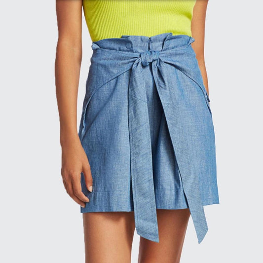 3.1 Phillip Lim Chambray Belted Shorts - Size 8