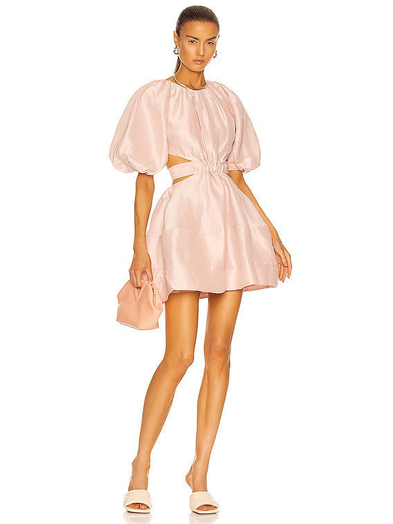 Aje Psychedelia Cut Out Mini Dress in Blush - Size AUS6 (Fits like an XS)