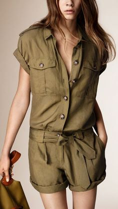 Burberry Brit Linen Silk Playsuit size 6