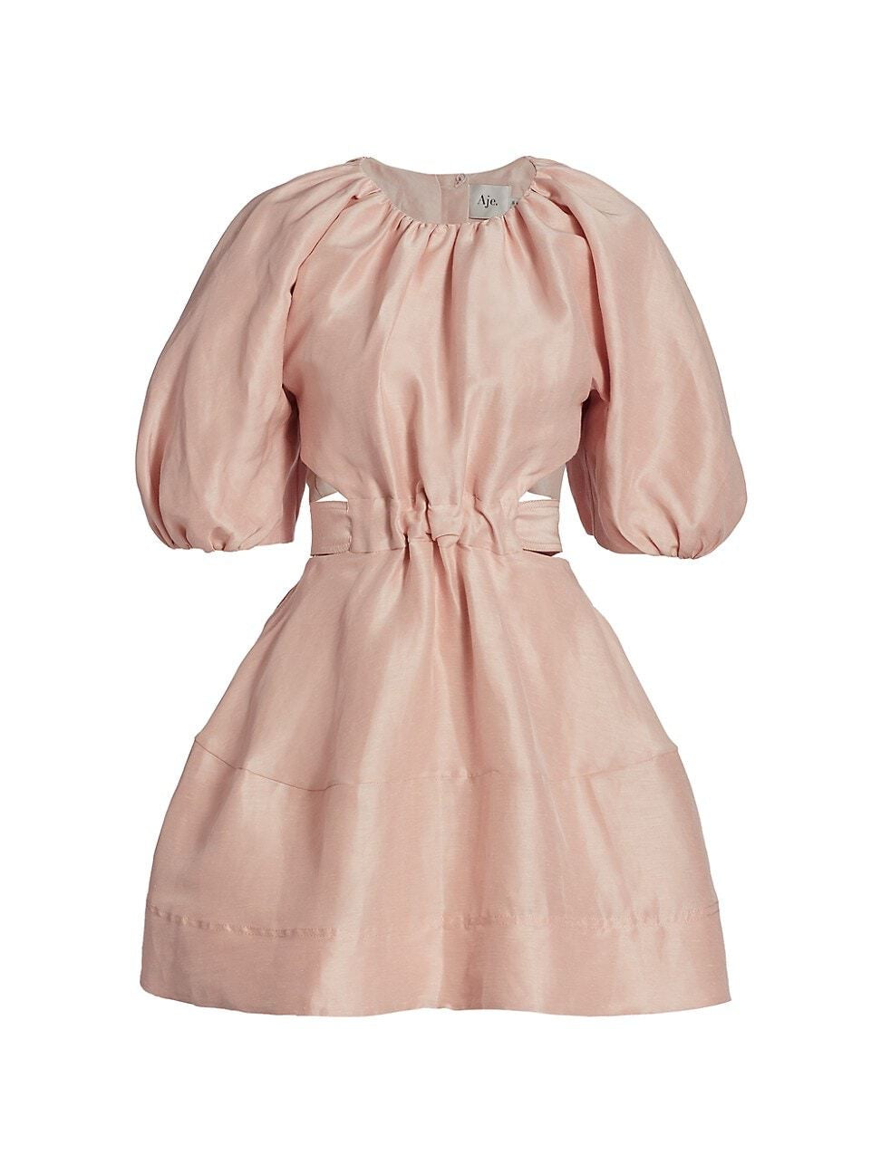 Aje Psychedelia Cut Out Mini Dress in Blush - Size AUS6 (Fits like an XS)