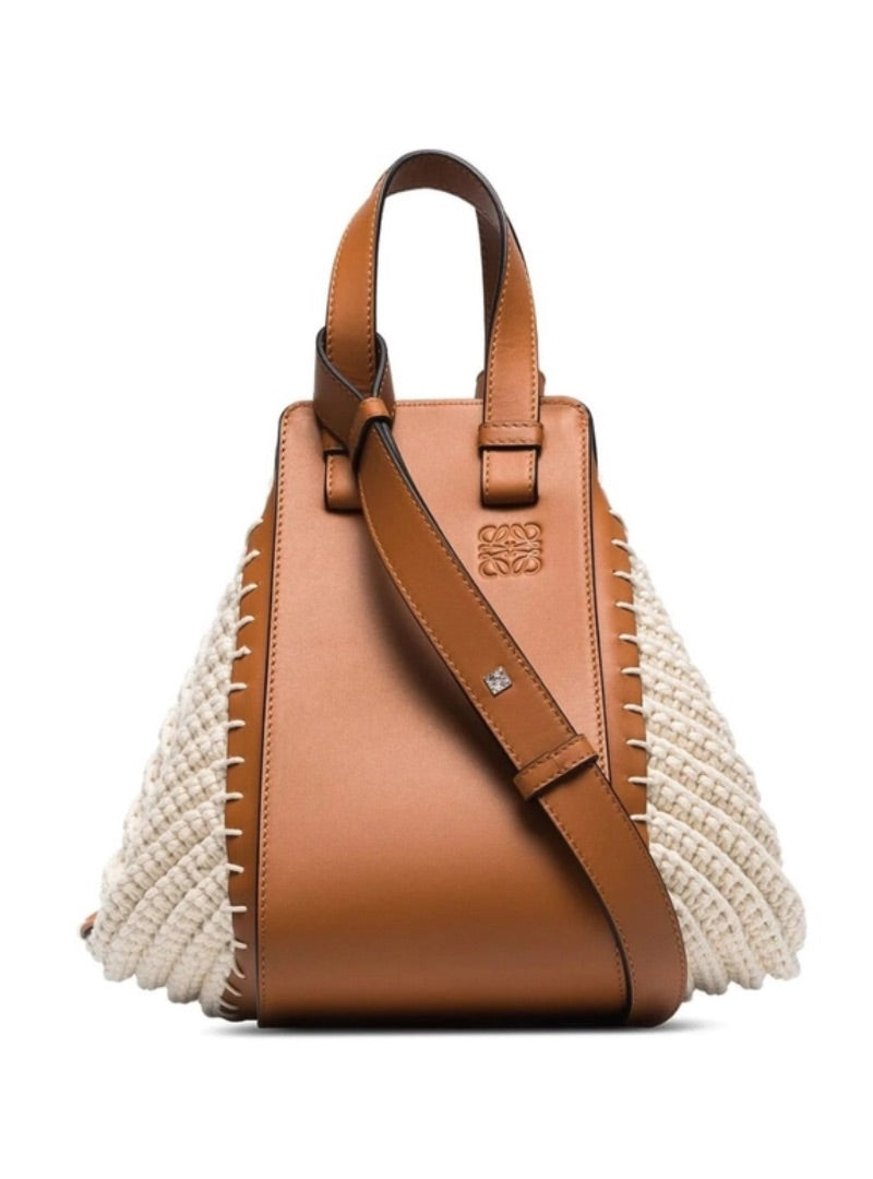 Loewe HAMMOCK CROCHET AND LEATHER HANDBAG.