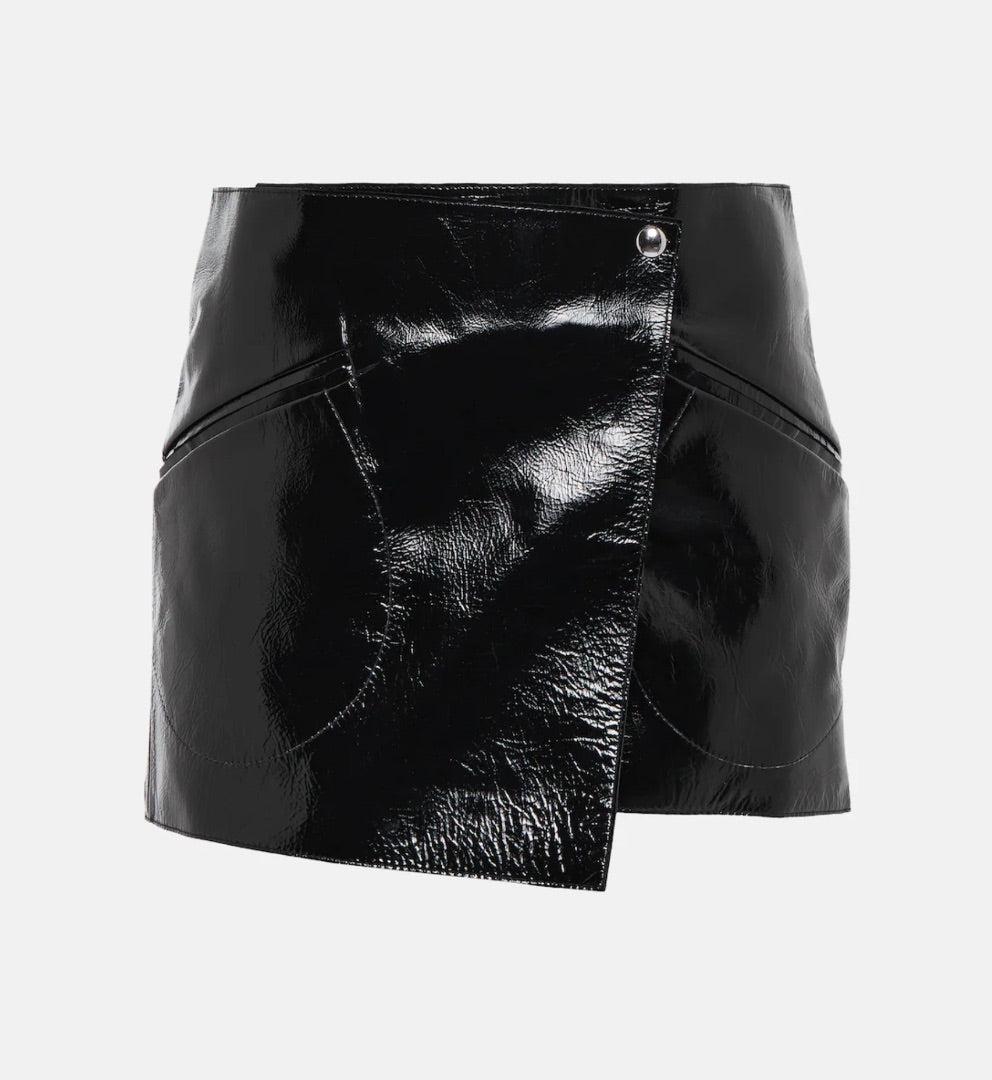 Khaite Vera Leather Miniskirt - Size 4