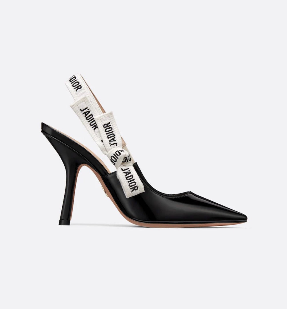 Dior J'Adior Slingback Pump in Black Patent - Size 40