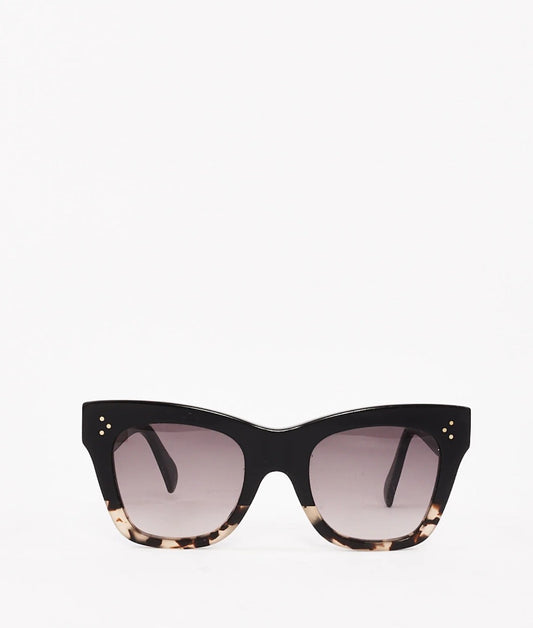 Celine Black & Grey Tortoise Acetate Two Tone Wayfarer Sunglasses