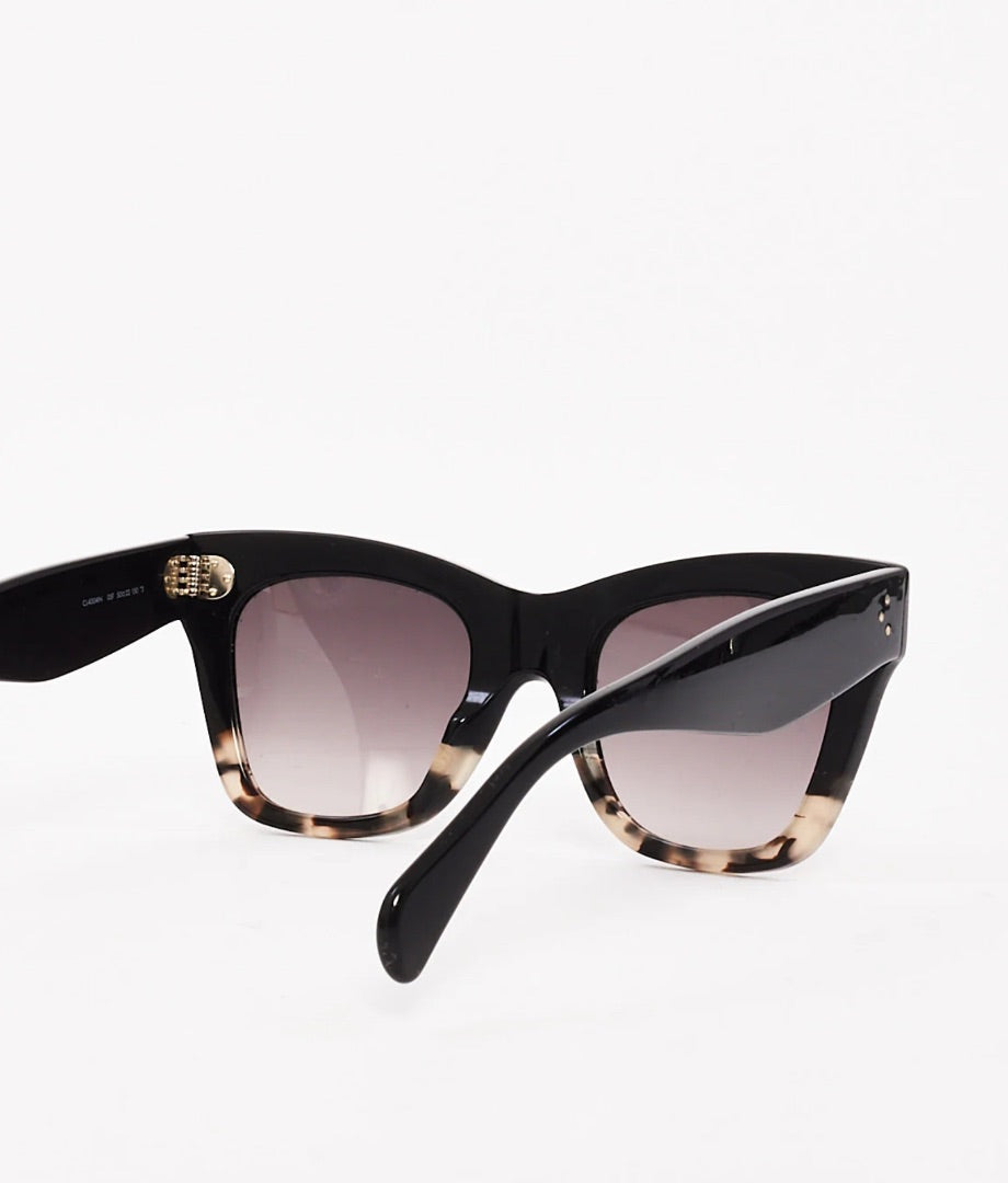 Celine Black & Grey Tortoise Acetate Two Tone Wayfarer Sunglasses