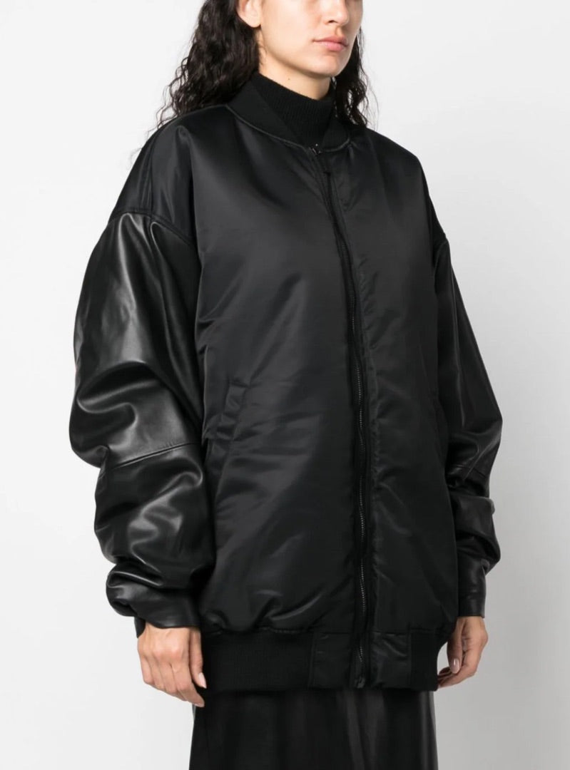 Rev Oversize High-Neck Bomber Jacket - Size 34 (Very Oversized. Best Suited for size M-XL)