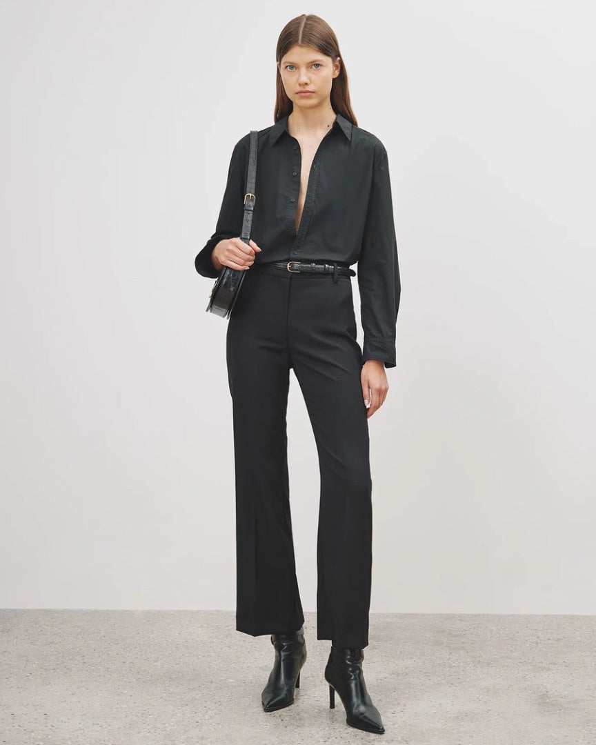 Nili Lotan Cropped Corette Pant in Black - Size 4