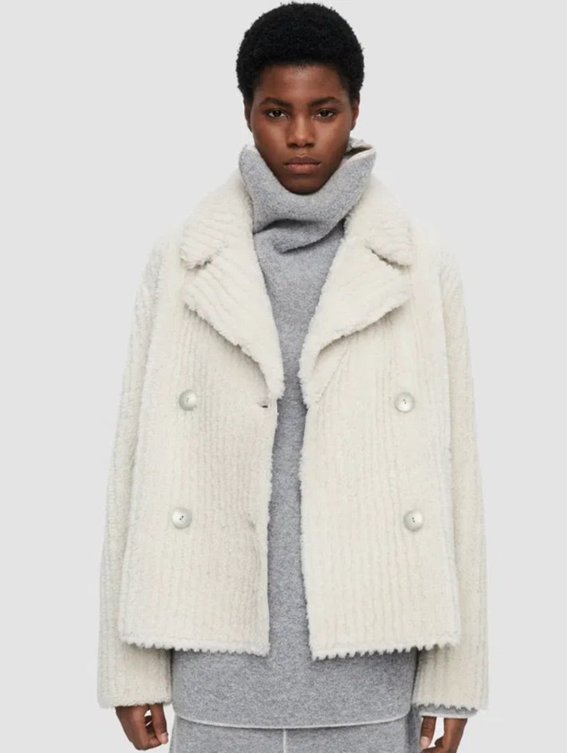 Joseph Cardigan Stitch Shearling Cavaye Coat - size 36