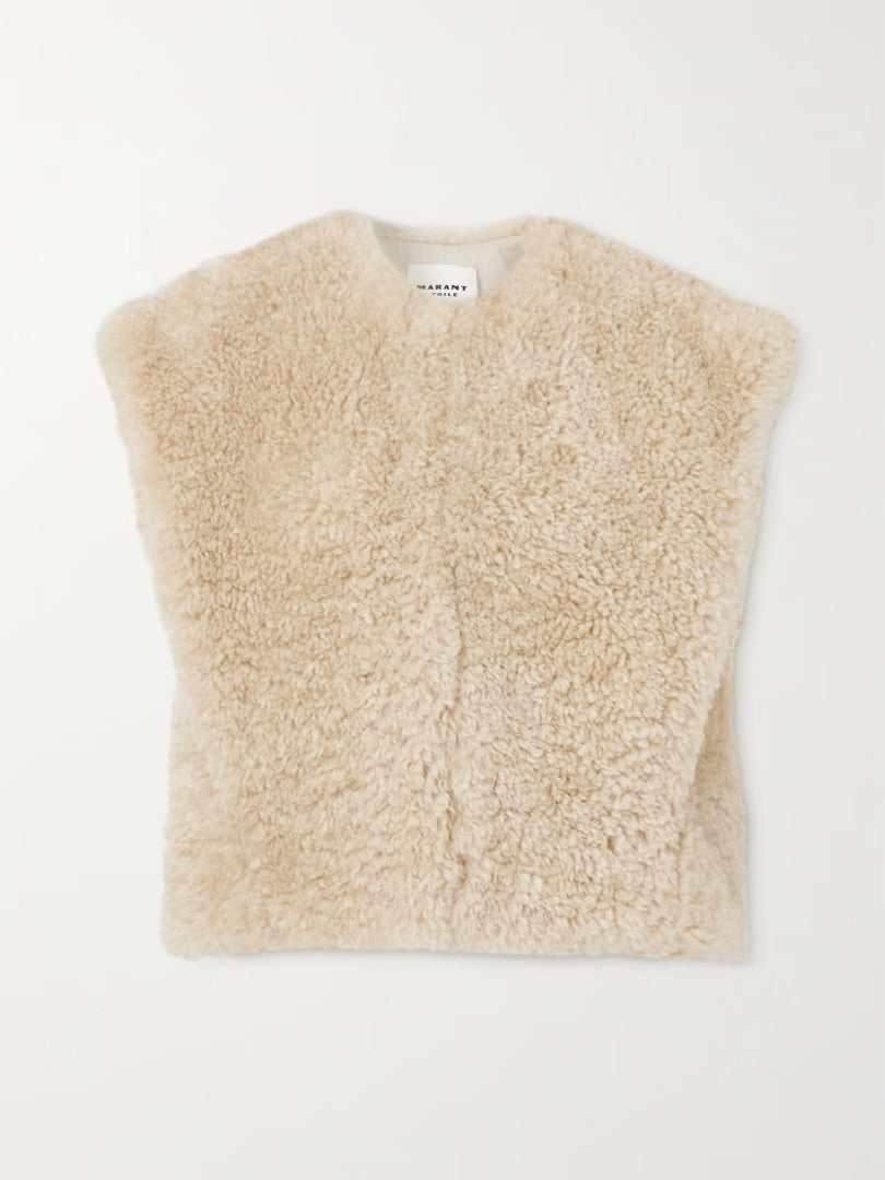 Isabel Marant Etoile Feliz Padded Faux Shearling Vest - Size 0 (XS)