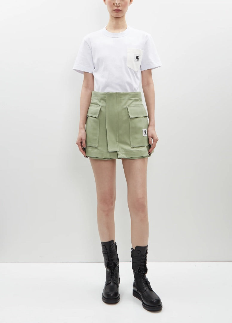 Sacai x Carhartt WIP Duck Skort in Light Green - Size 2