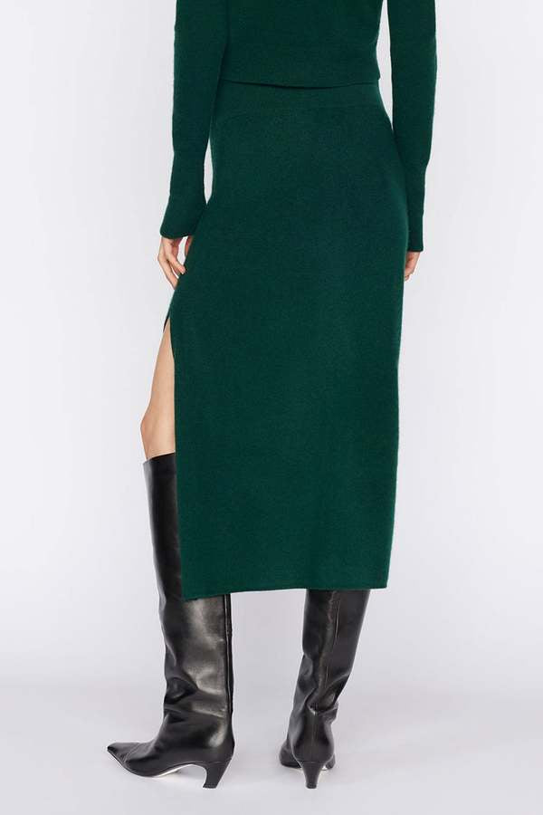 Frame Compact Pencil Skirt & Cutout Cropped Sweater Set in Pine - Size XS