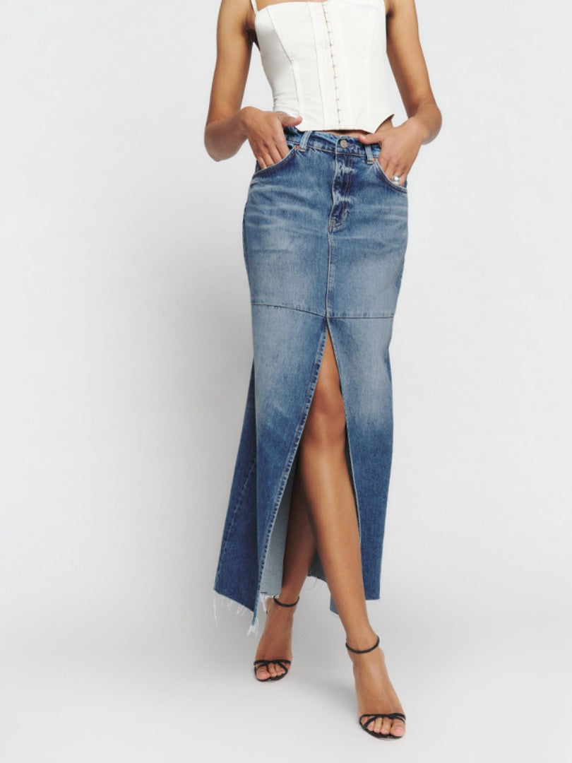 Reformation Tazz Maxi Denim Skirt - size 26