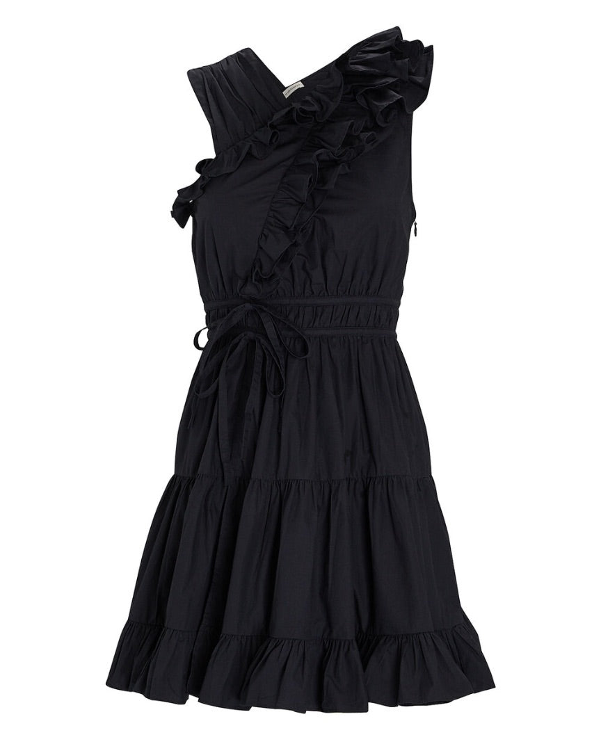 Ulla Johnson Iliana black poplin dress size 2