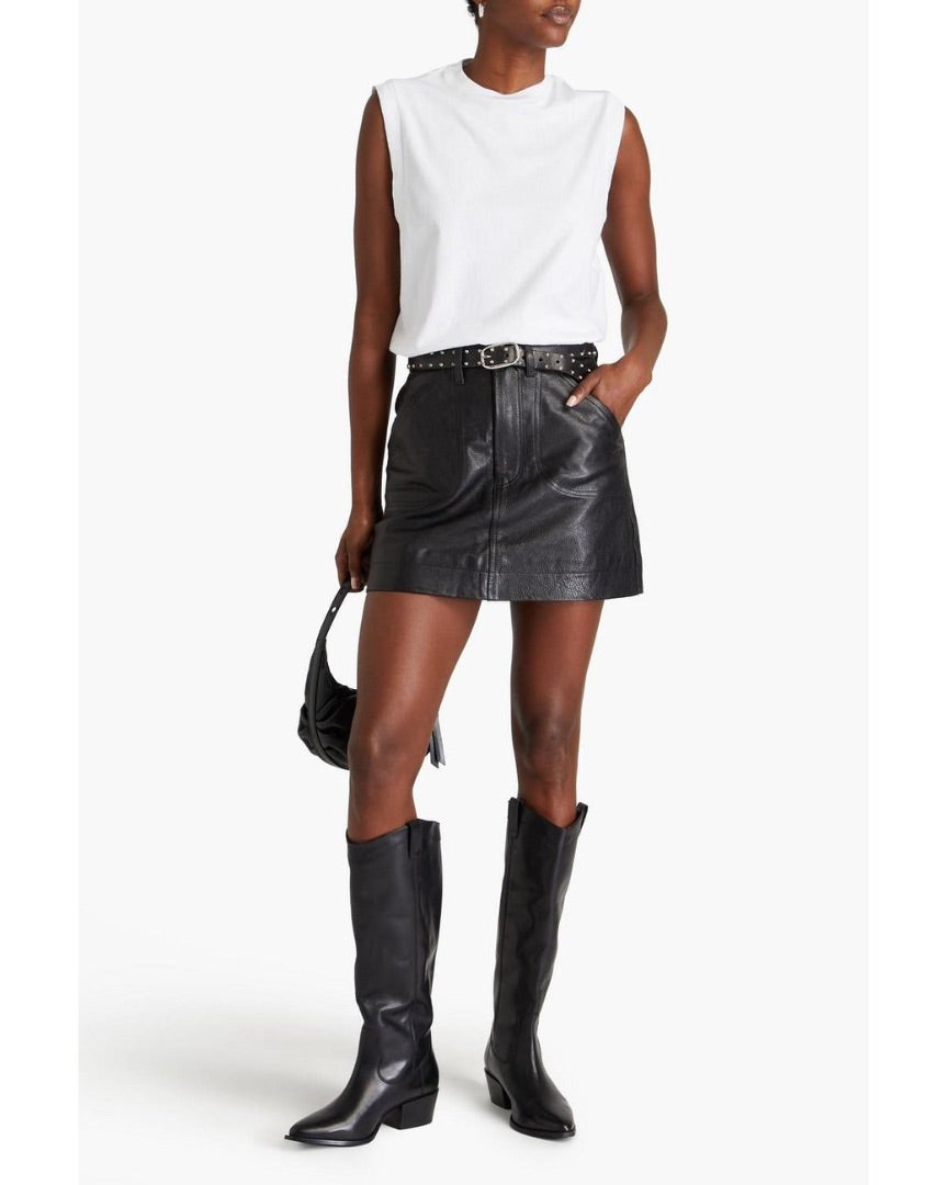 Re/Done 70s Pocket leather miniskirt 28