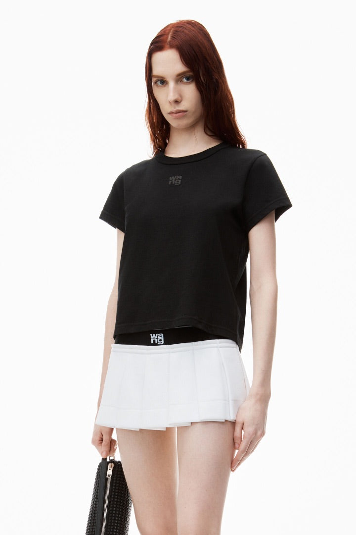 Alexander Wang puff logo shrunken tee in cotton jersey XS