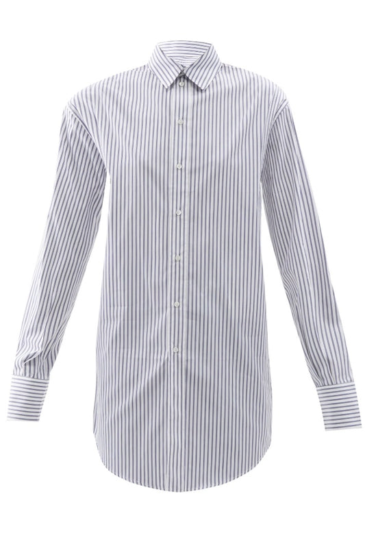 Sa Su Phi marcella striped longline cotton poplin shirt Size 40