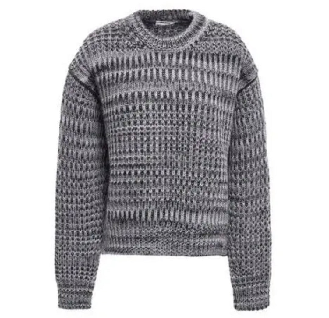 Acne Studios Grey Mohair Stripe Sweater Mens S