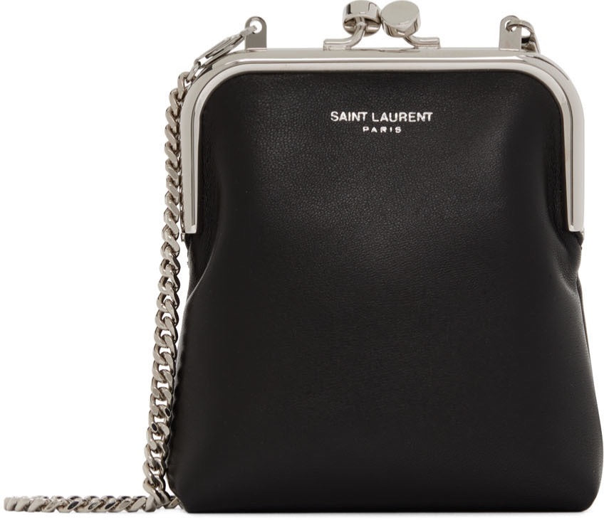 Saint Laurent Black Mini Charniere Coin Purse