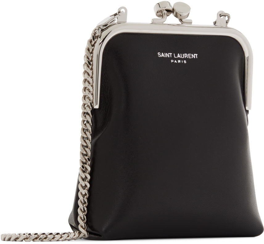 Saint Laurent Black Mini Charniere Coin Purse