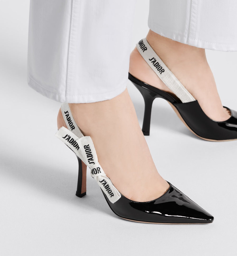 Dior J'Adior Slingback Pump in Black Patent - Size 40