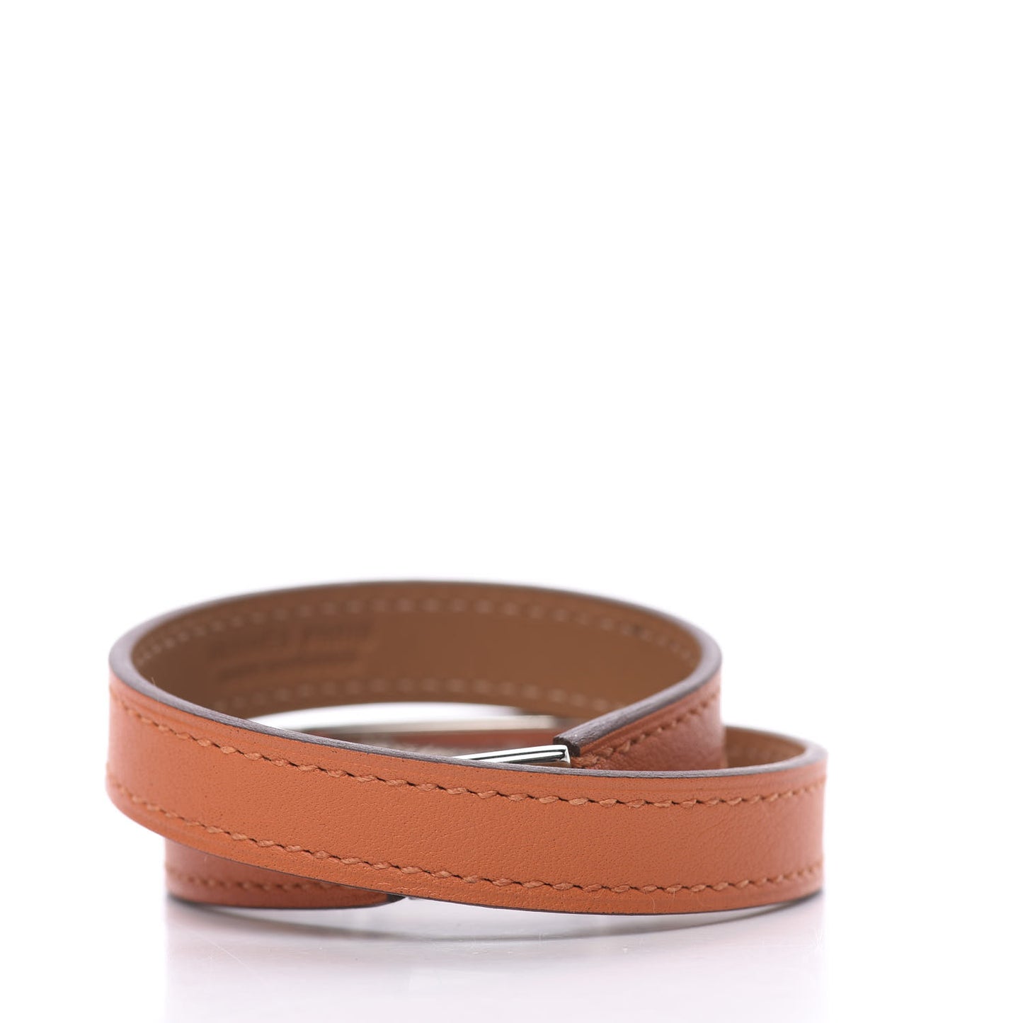 Hermes Rivale Double Tour Bracelet - Pink/Orange Silver