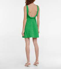 Emilia Wickstead Women's Green Taiga Cotton-blend Cloque Minidress Size 8 (fits like 4/6)