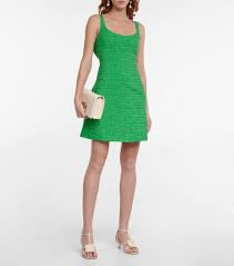 Emilia Wickstead Women's Green Taiga Cotton-blend Cloque Minidress Size 8 (fits like 4/6)