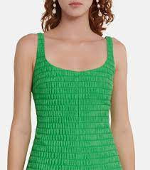 Emilia Wickstead Women's Green Taiga Cotton-blend Cloque Minidress Size 8 (fits like 4/6)