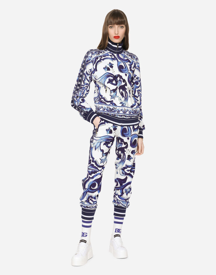 Dolce & Gabbana T Majolica-print cady jogging pants Size 38IT (S